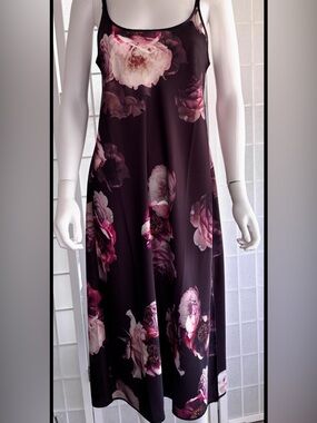 Soma Satin Slip Dress Plum Purple Luxe Romantic Midi Women’s Size Medium NWT